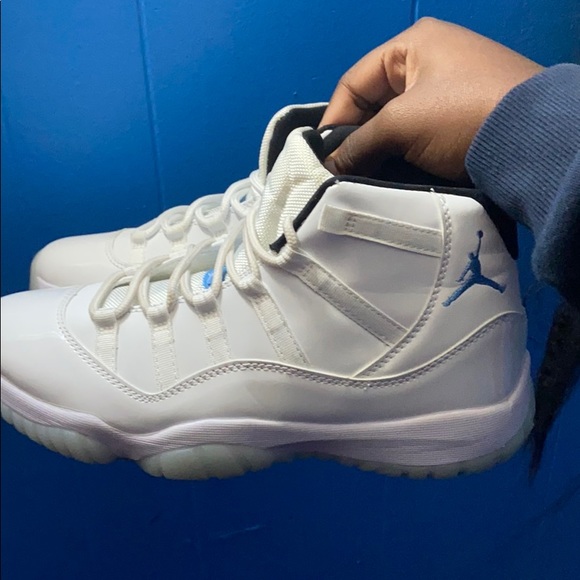 baby blue and white low top 11s